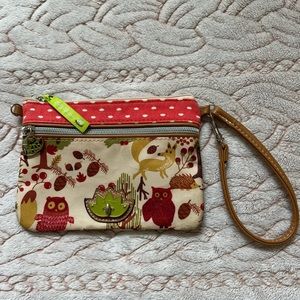 Owl and Forrest animal wristlet.
